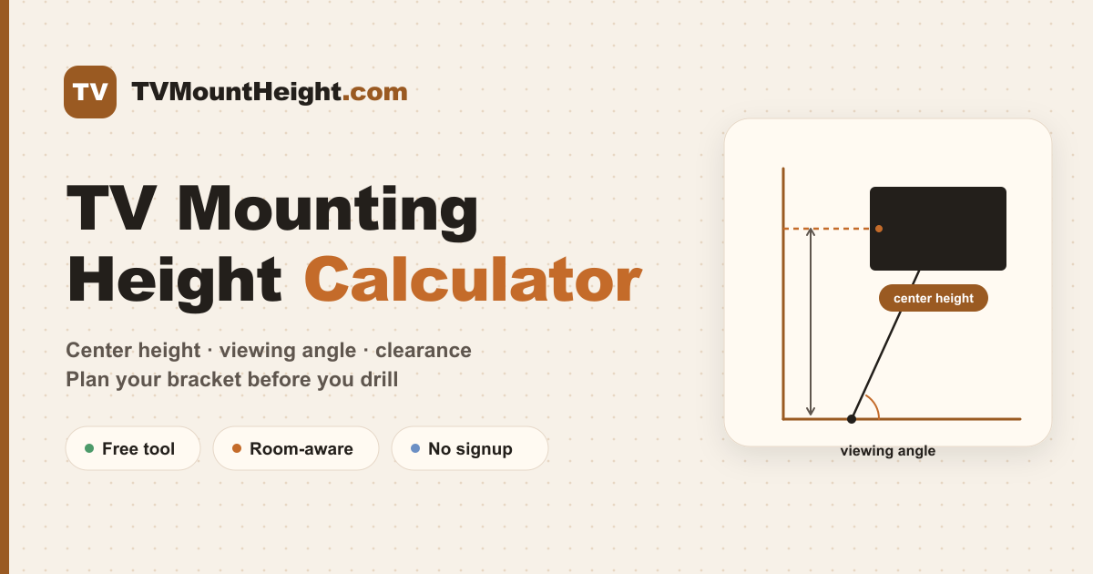 Tv Mount Size Ranges TV Mounting Height Calculator | Wall Mount Height by Size